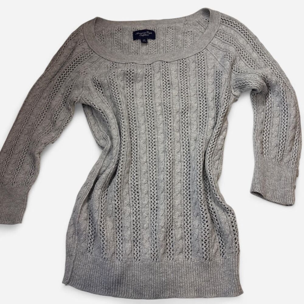 American Eagle Women's Grey Y2k Sweater M